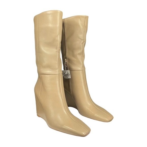 Torgeis women’s Milan mid calf boots. Beige. Faux leather. Size 7. - Picture 3 of 12